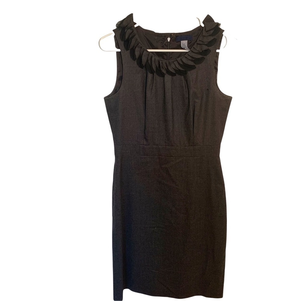 J. Crew Women's Size 6 Sleeveless Sheath Dress Dark Gray Textured Neck Stretch